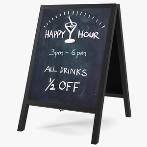 Freestanding Black Chalkboard Sign model