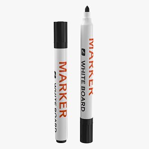 Black Marker For White Board Low Poly 3D Model