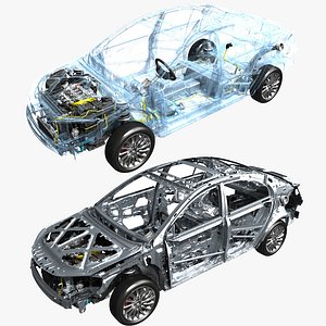 Hybrid Electric Car Frame with Chassis
