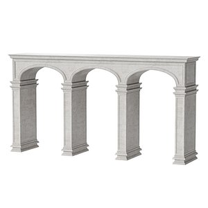 Classic Stone Arcade Facade with Opening Columns for Architecture Design 3D model