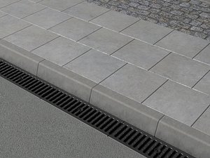 3D Modular Sidewalk Pavement And Road Drainage System model