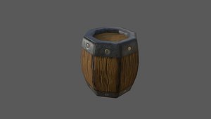 Barrel Low Poly - Game Ready - 3 different textures