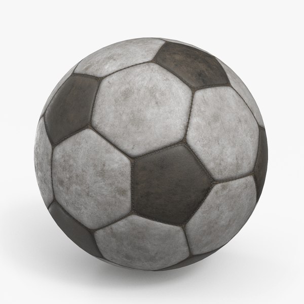 3D Soccer Ball Low Poly Dirty