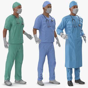 Male Rigged Surgeons Collection for Cinema 4D