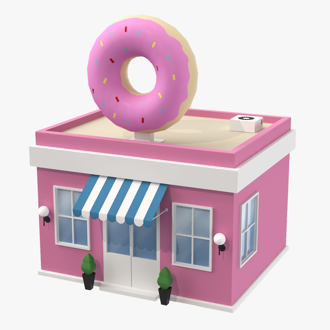 cartoon buildings - 5 3D model https://p.turbosquid.com/ts-thumb/KN/W3r0Gm/LEJ4RyuX/donutsshop1/png/1524920358/1920x1080/fit_q87/777caa92ef9d58abf884b5953221b1b3353998e1/donutsshop1.jpg