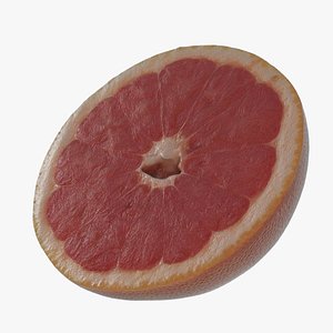 3D half pink grapefruit