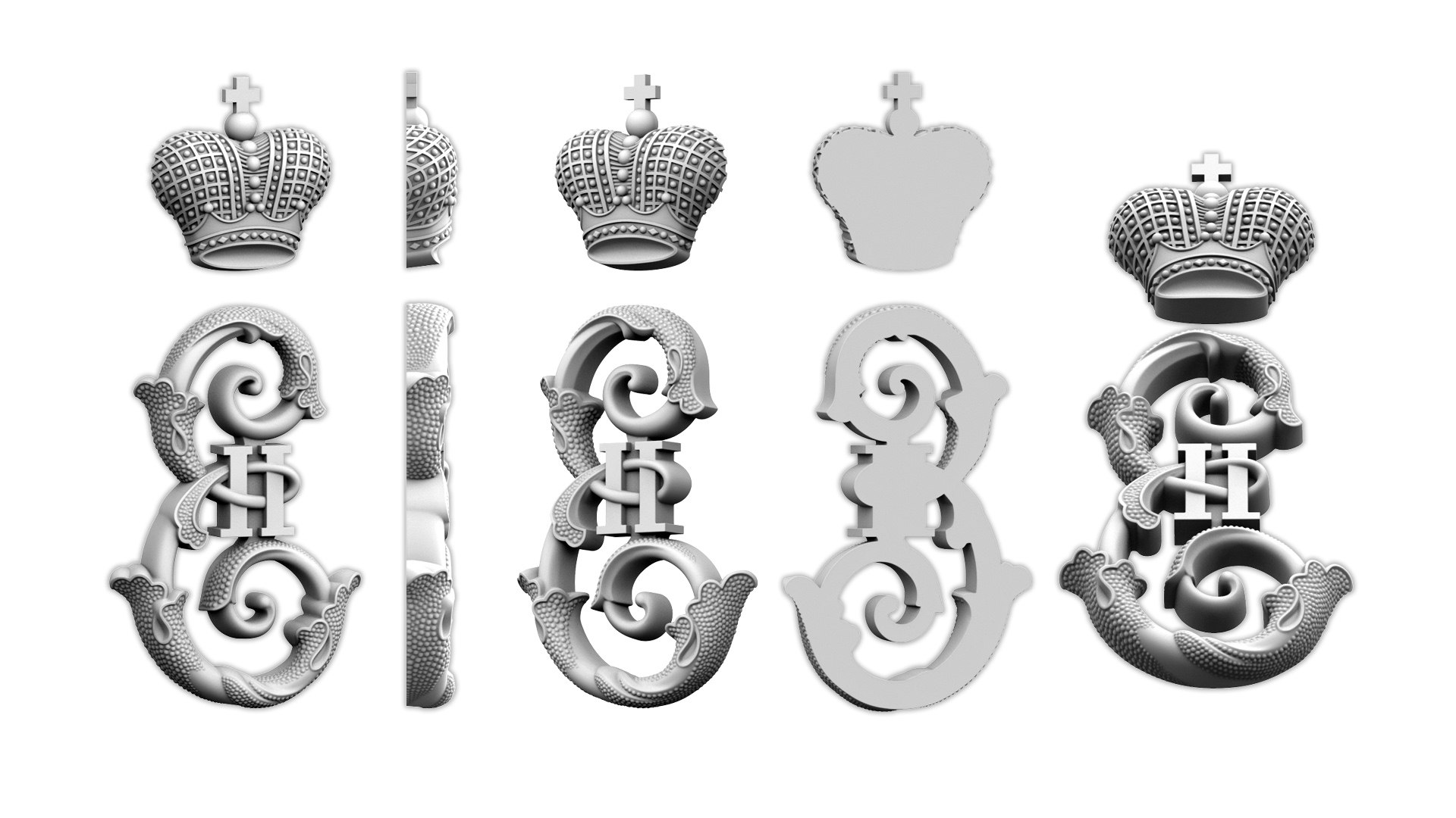 Monogram Of The Russian Empress Catherine II 3D Model - TurboSquid 2324005