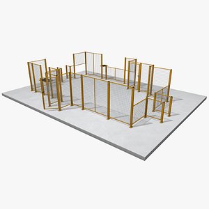 3d model industrial protection fence kit
