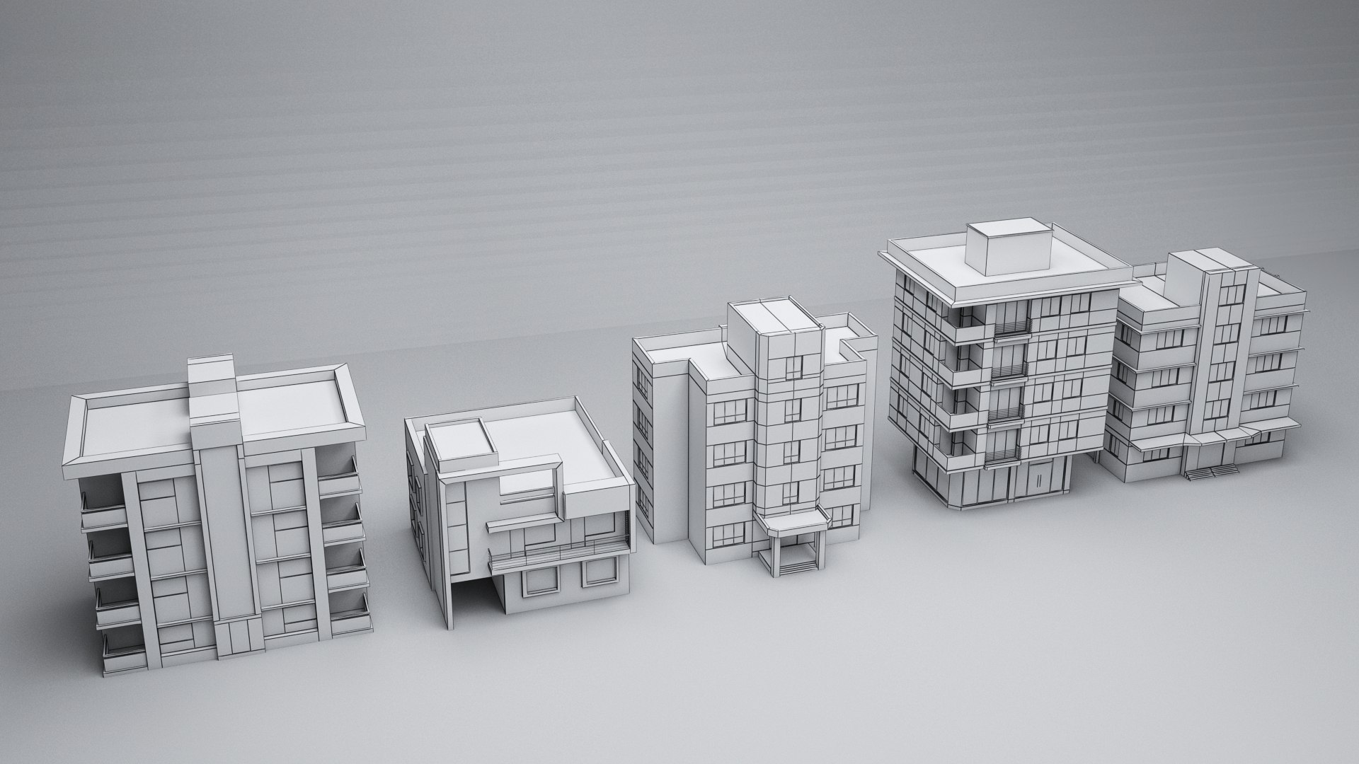 3D model LOW POLY BUILDING COLLECTION 01 - TurboSquid 1840085