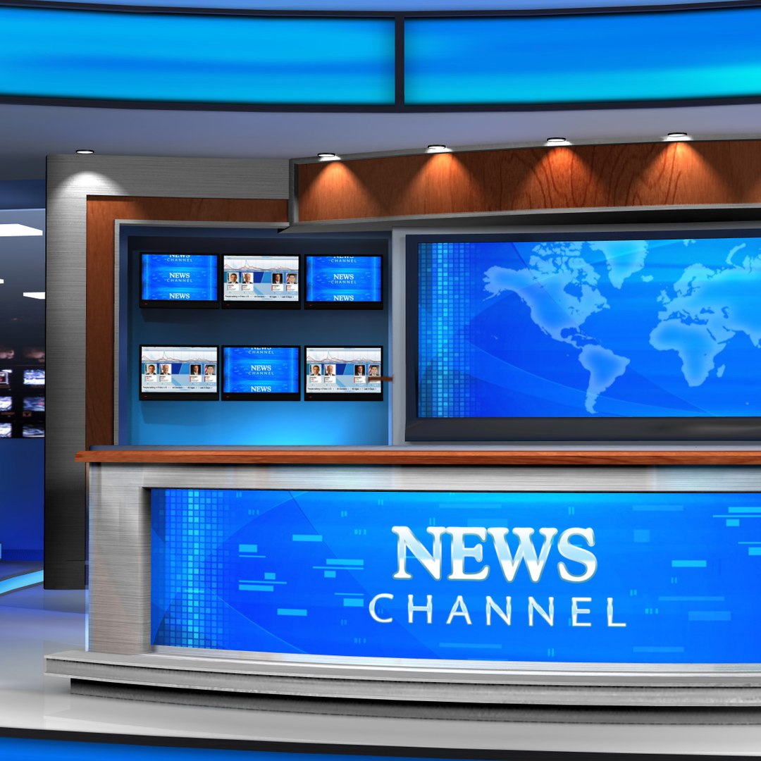 3d Virtual Set News Studio Model