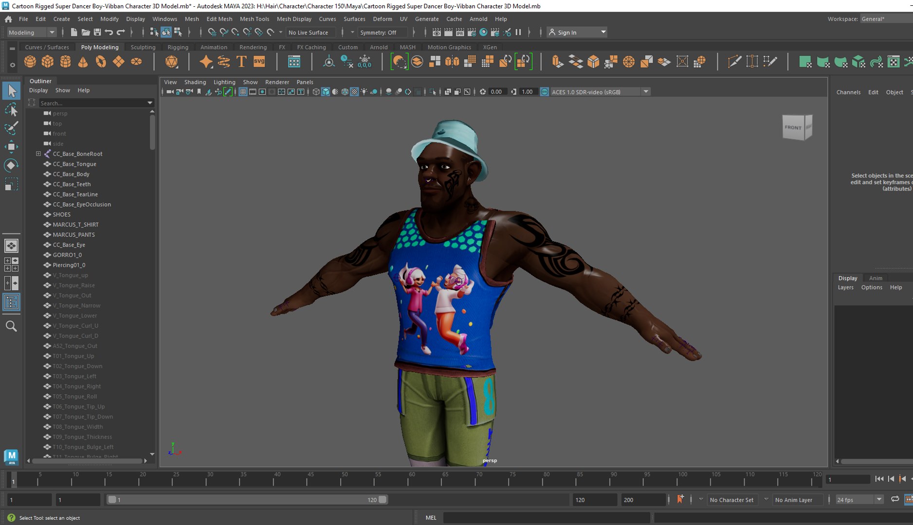 3D Model Cartoon Rigged Super Dancer Boy-Vibban Character 3D Model ...