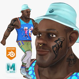 3D model Cartoon Rigged Super Dancer Boy-Vibban Character 3D Model