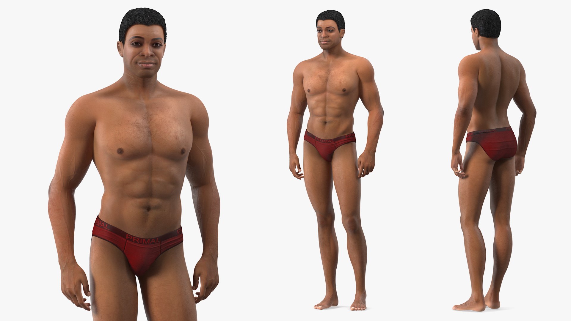 Light Skin Black Man 3D model preview