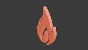 fire icon 1 3D model