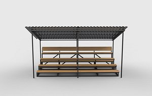 3D sheltered grandstand 02 3D model model