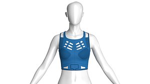 3D model Girls Mesh Cut Out Crop Top