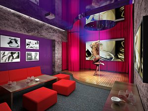 3dsmax interior strip cafe bar