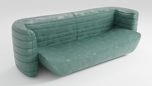 Modern style sofa in suede fabric 3D model