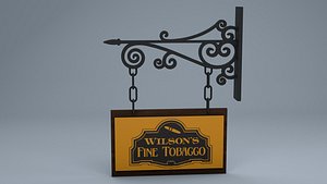 3d model hanging sign