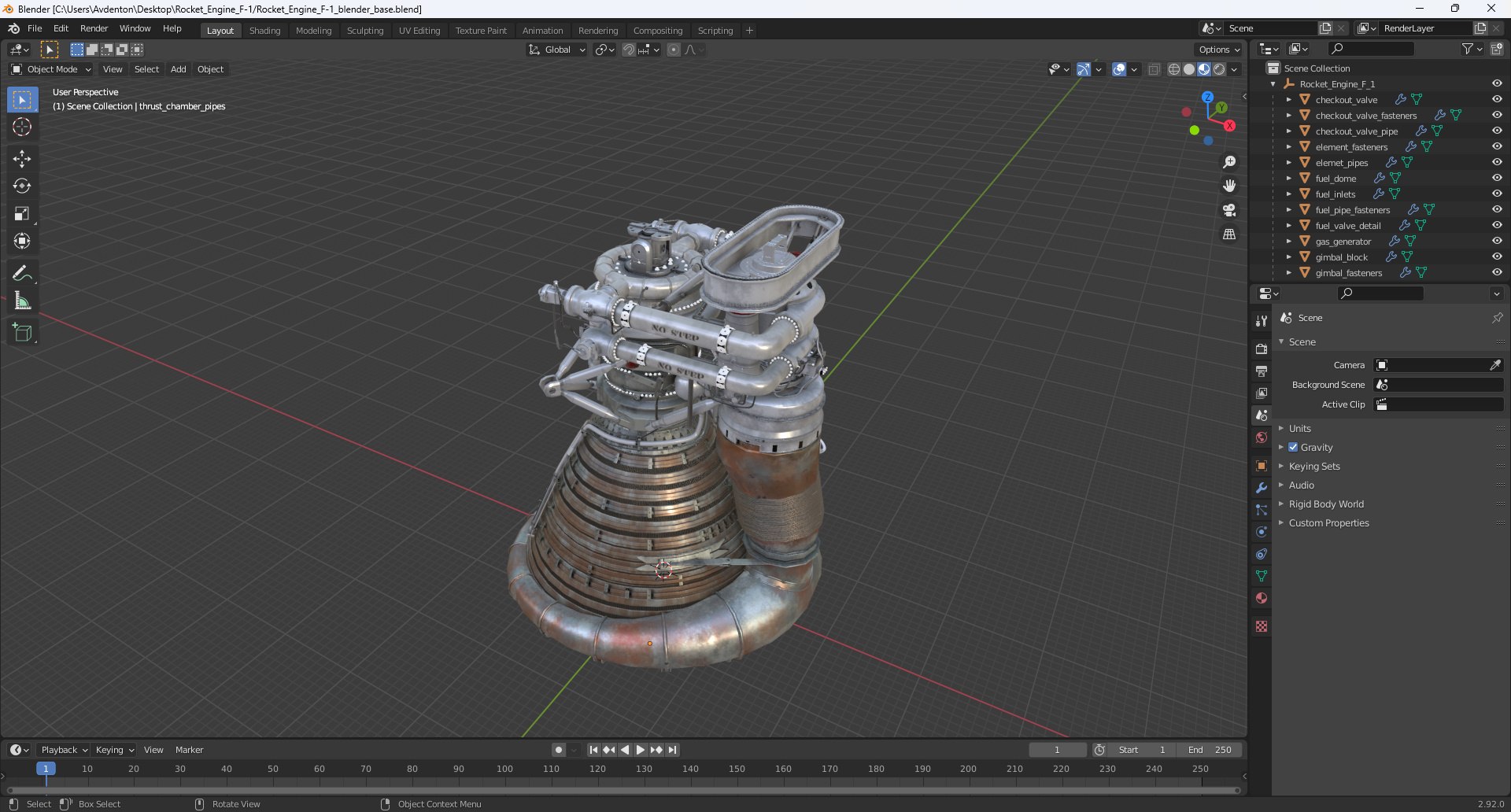 Rocket Engine F-1 3D - TurboSquid 2275915