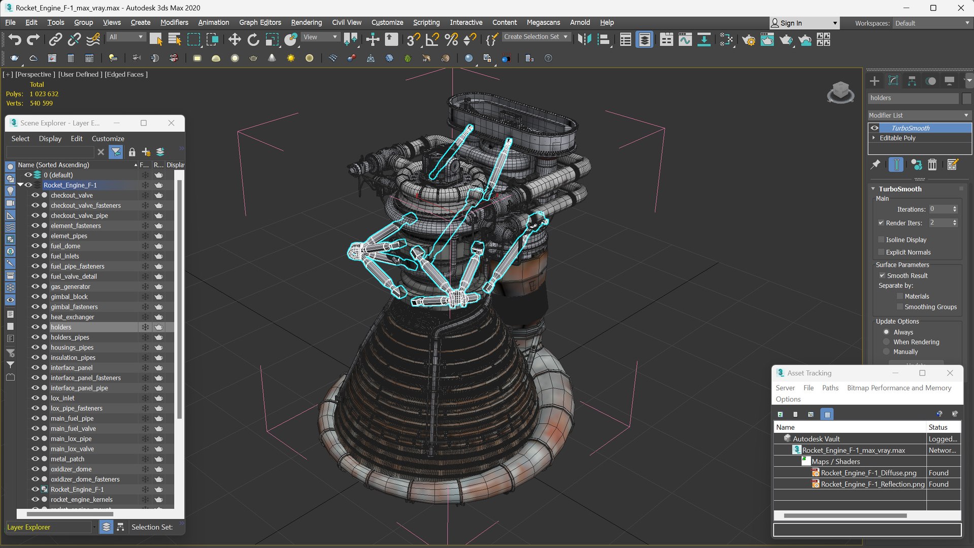Rocket Engine F-1 3D - TurboSquid 2275915