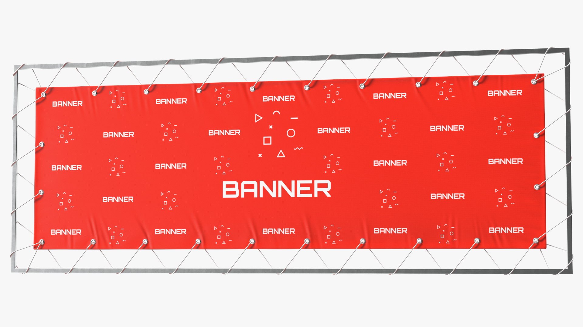 Advertising PVC Banner with Eyelets 1m x 3m 3D model preview