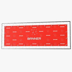 3D model Advertising PVC Banner with Eyelets 1m x 3m