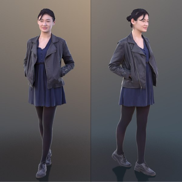 3D woman dress walk