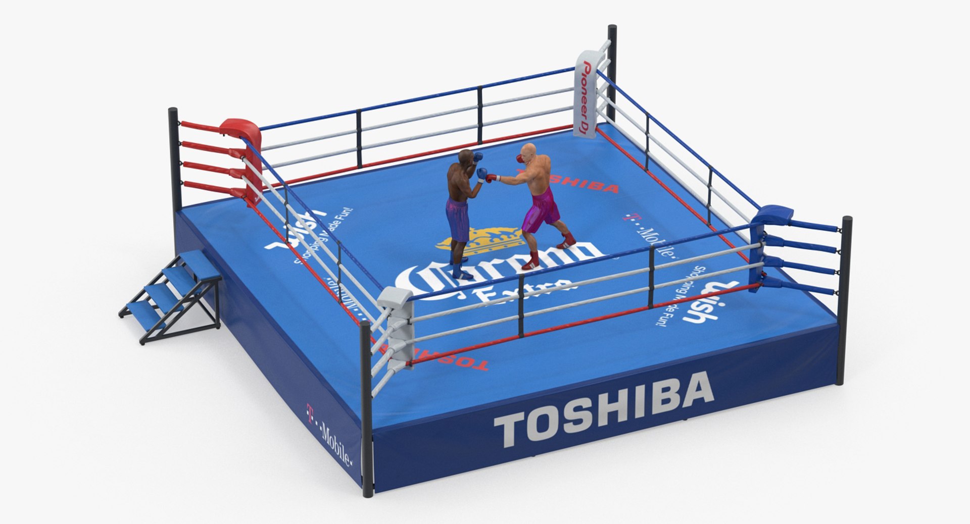 Boxers Fighting Boxing Ring 3D Model - TurboSquid 1290445