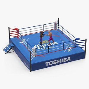 boxers fighting boxing ring 3D model