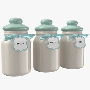 3D real kitchen jars model