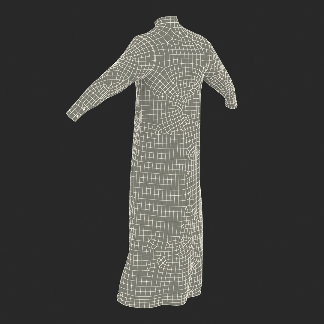 traditional arab men dress 3d model