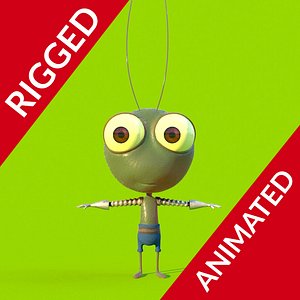 3d model hi cute alien