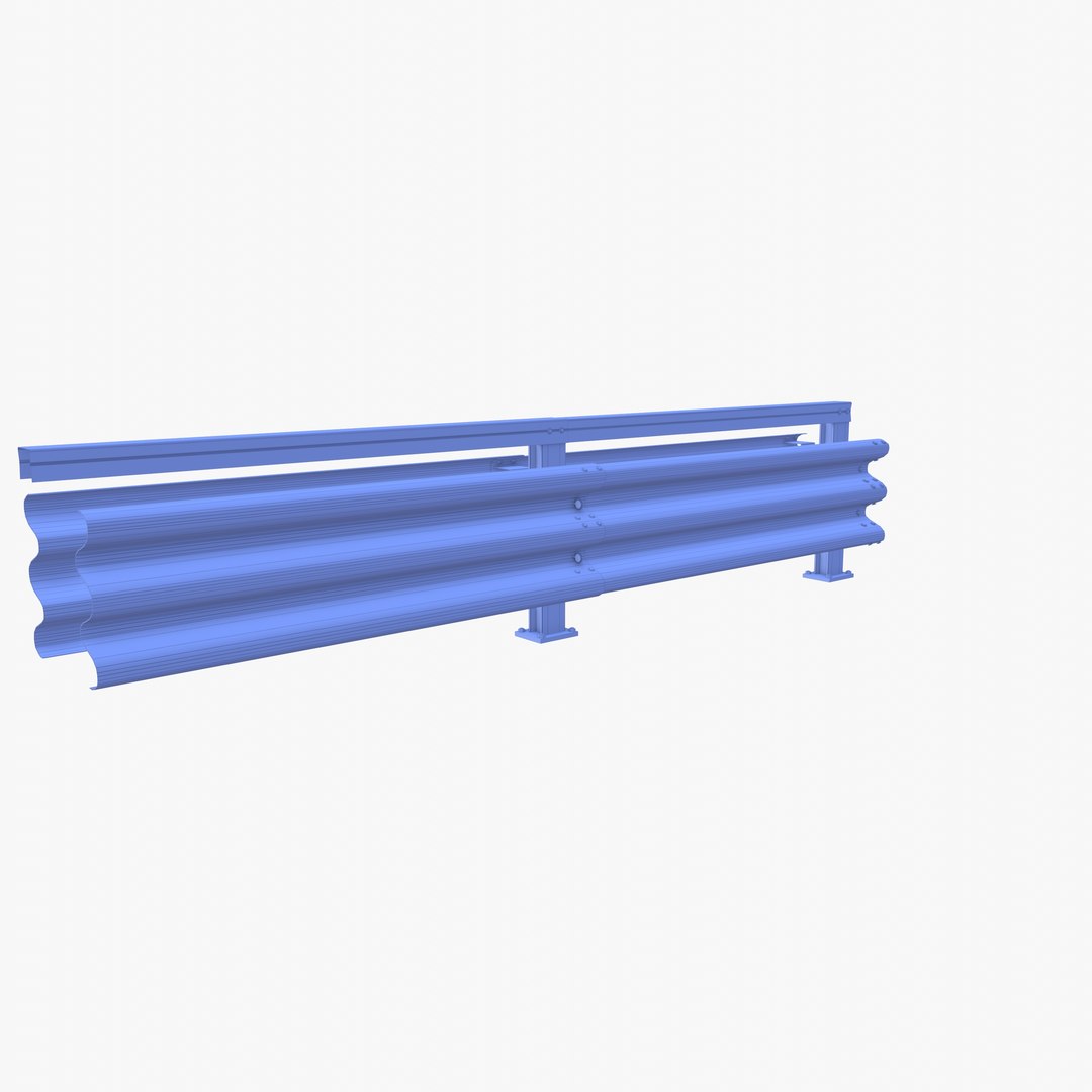 Tileable Double Sided Traffic Barrier Guardrail V1 3D Model ...