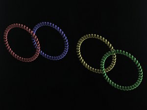 Elastic Coil Plastic Wristbands 3D model