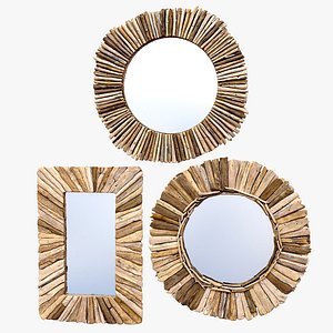 Bazar Bizar Driftwood Crown Mirror Natural