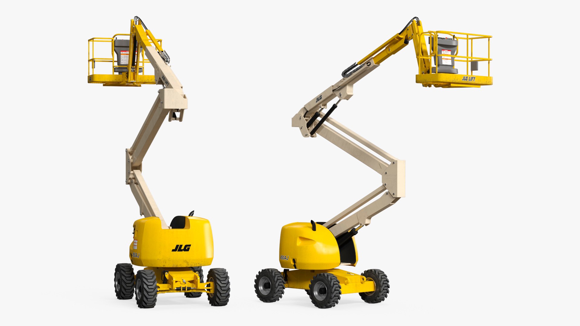 JLG Self-Propelled Access Lift 450AJ Yellow Rigged for Cinema 4D 3D model preview