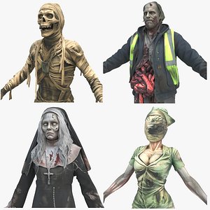 4 UNIQUE ZOMBIES PBR
