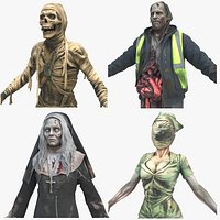 4 UNIQUE ZOMBIES PBR
