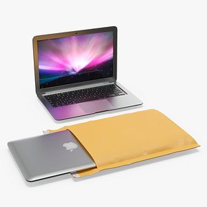 Apple MacBook Air 2008 with Mail Envelope 3D model