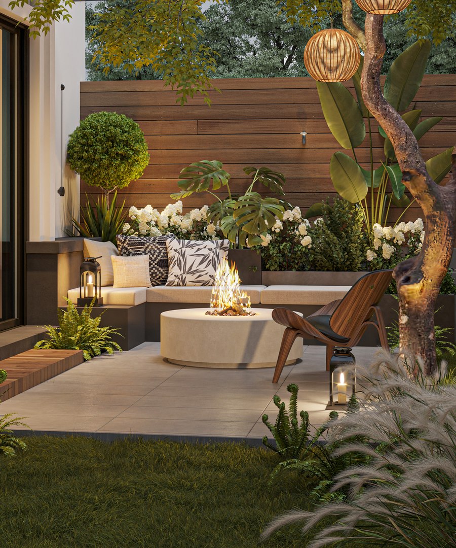 Modern Garden Courtyard 3D Model - TurboSquid 2430589