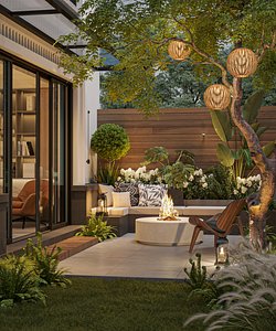 Modern Garden Courtyard 3D model