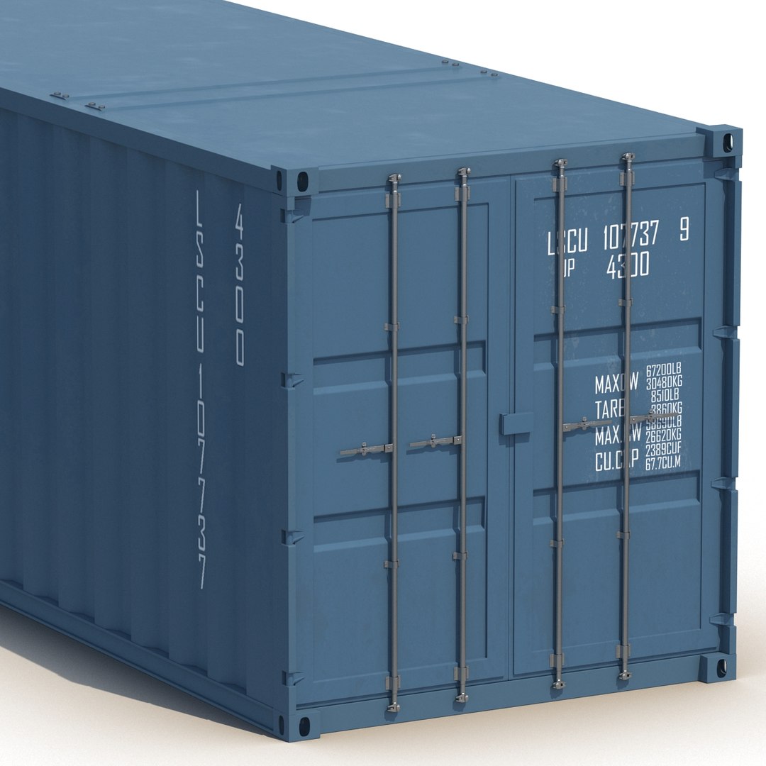 48 Ft Shipping Iso Container 3d Model