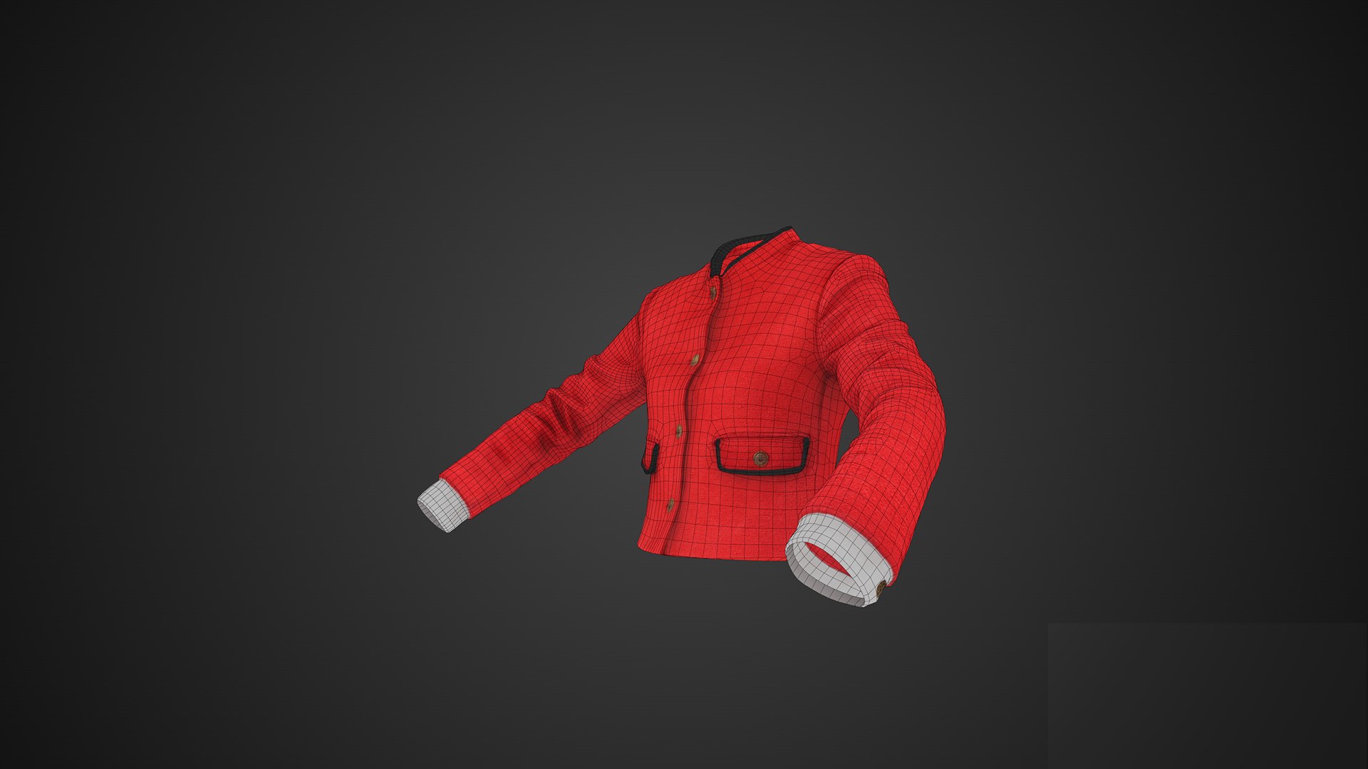 3D Game Ready Red Jacket - TurboSquid 2094401