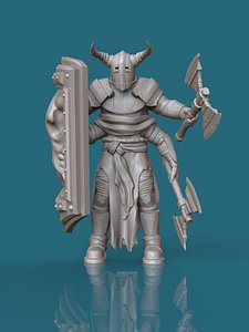 Four-armed orc knight print model