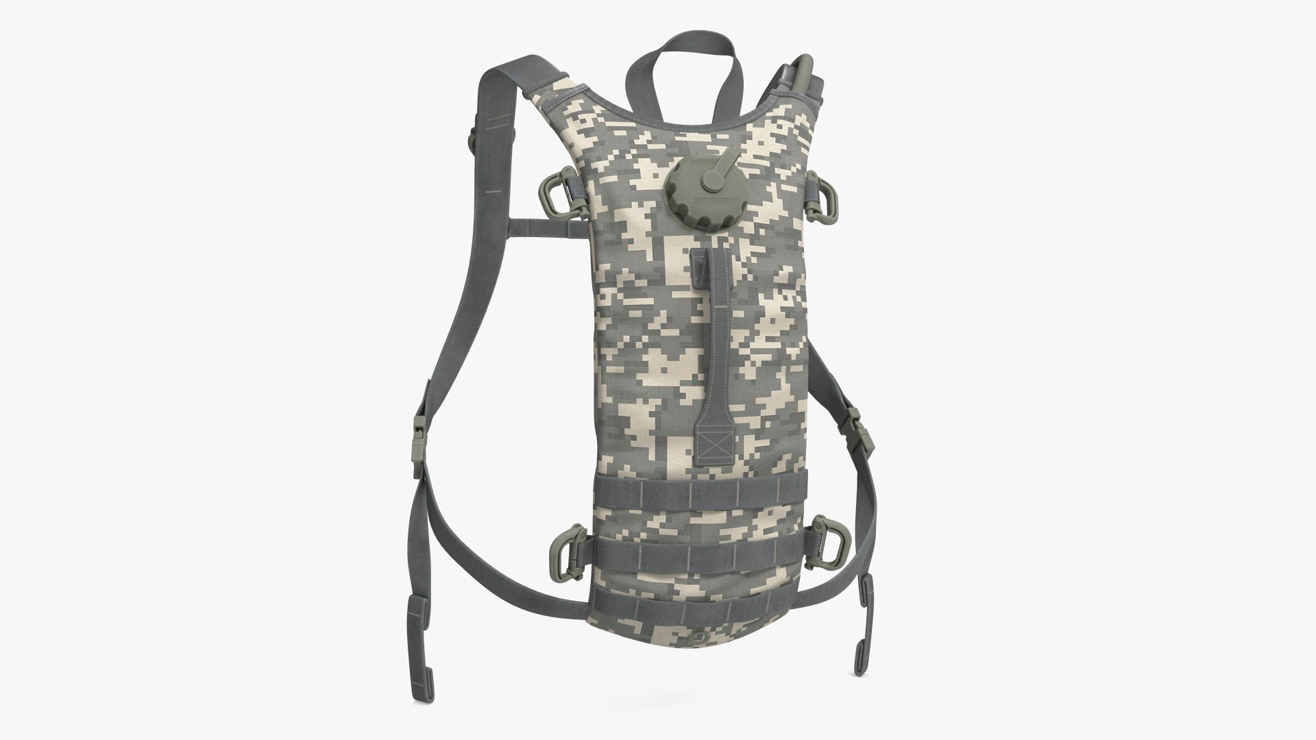 Military Hydration Backpack Carrier Worn Position 3D model preview