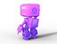 Stylizowany robot-asystent miłosny, w pełni uzbrojony i PBR