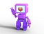 Stylizowany robot-asystent miłosny, w pełni uzbrojony i PBR