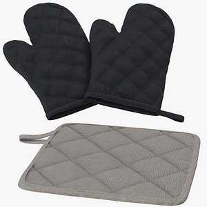 Quilted Oven Mitts and Pot Holder