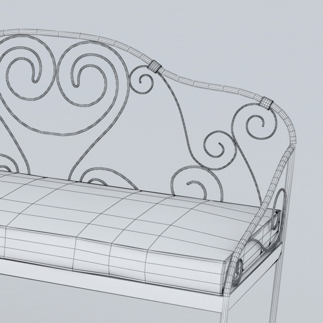 3d garden bench model